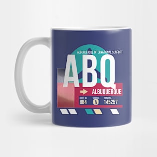 Albuquerque (ABQ) New Mexico Airport Code Baggage Tag Mug